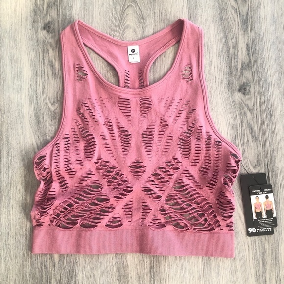 90 Degree By Reflex Cutout Cropped Seamless Top - Picture 2 of 15